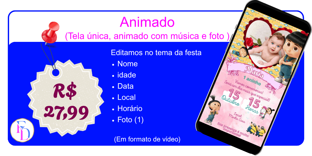 Convite Animado com Música e Foto